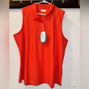 NWT Greg Norman Collection Coral Sleeveless Golf Polo Size XXL